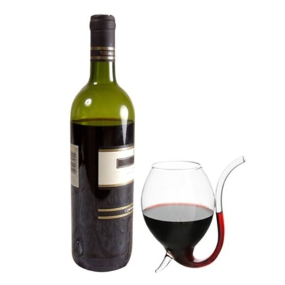 Oenophilia Vintage Set of 2 Wino Sippers 3-Point Base Built In Straw Transparent - Picture 13 of 13